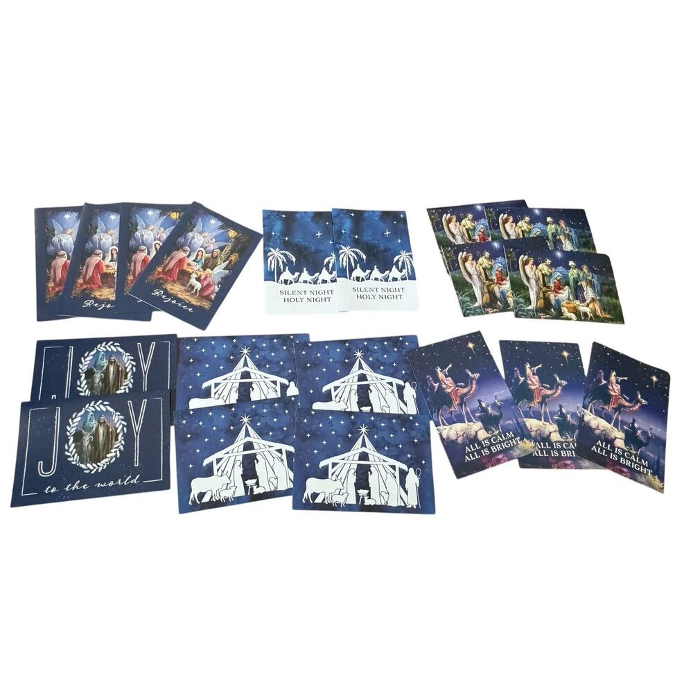 Holiday Time Religious Christmas Cards Lot 19 Cards & Envelopes Assorted Designs